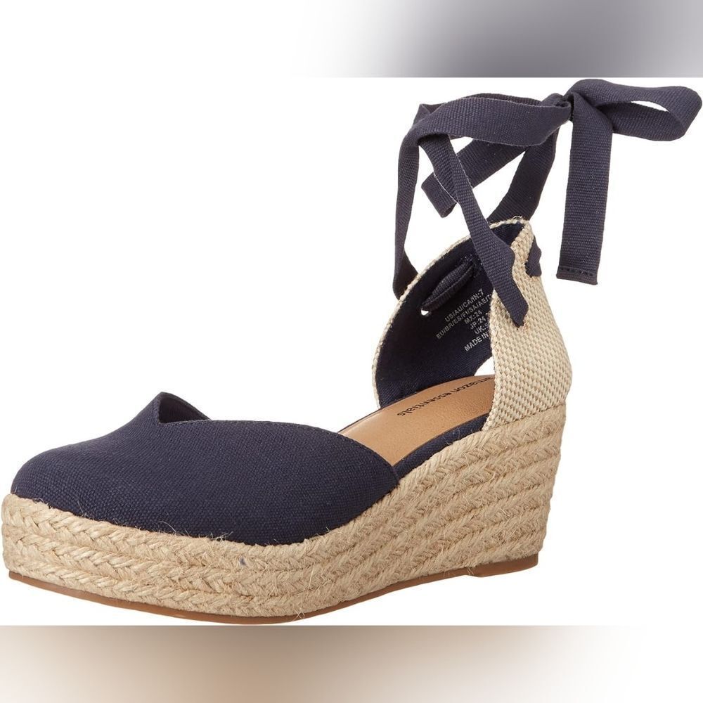 (37-4241)  Amazon Essentials Women's Mid Wedge Espadrille Sz 11